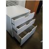 Image 3 : WHITE 3 DRAWER NIGHTSTAND - 2 FOOT WIDE X 20 INCH DEEP X 26 TALL