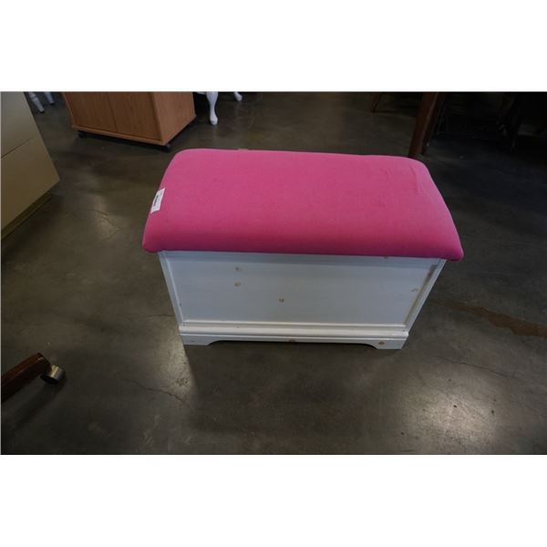 Pink/white storage chest/bench - 31 inch wide x 16 deep x 20 tall