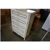 Image 2 : WHITE FRENCH PROVINCIAL 5 DRAWER CHEST OF DRAWERS - 32 INCH WIDE X 18 DEEP X 47 TALL
