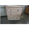 Image 2 : SMALL 3 DRAWER PINE DRESSER - 24.5 INCH WIDE X 1 FOOT DEEP X 27.5 INCH TALL