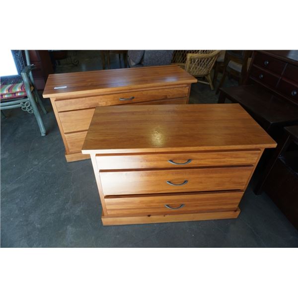 48 inch and 37 inch matching 3 drawer dressers