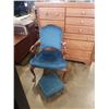 Image 2 : VINTAGE WOOD ARM CHAIR AND FOOTSTOOL