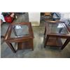 Image 10 : PAIR OF BEVELLED GLASSTOP ENDTABLES - 23.5 INCH WIDE X 25.5 X 23 TALL