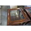 Image 3 : PAIR OF BEVELLED GLASSTOP ENDTABLES - 23.5 INCH WIDE X 25.5 X 23 TALL