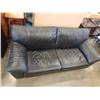 Image 2 : BLACK LEATHER SOFA - 82 INCHES WIDE X 39 DEEP