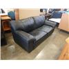 Image 4 : BLACK LEATHER SOFA - 82 INCHES WIDE X 39 DEEP