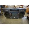 Image 1 : GREY MODERN SIDEBOARD WITH BUILT IN ELECTRIC FIREPLACE - 69 INCHES WIDE X 18 DEEP X 33.5 TALL