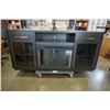 Image 2 : GREY MODERN SIDEBOARD WITH BUILT IN ELECTRIC FIREPLACE - 69 INCHES WIDE X 18 DEEP X 33.5 TALL