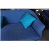 Image 3 : LEE INDUSTRIES CUSTOM HAND MADE BLUE SOFA WITH THROW PILLOWS - 83 INCHES WIDE, 38 INCHES DEEP