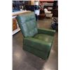 Image 2 : VINTAGE GREEN RECLINER CHAIR - 29 INCHES WIDE X 3 FOOT DEEP