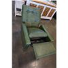 Image 9 : VINTAGE GREEN RECLINER CHAIR - 29 INCHES WIDE X 3 FOOT DEEP