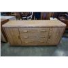 Image 1 : WILD ROSE 6 DRAWER OAK FINISH DRESSER - 61 INCHES WIDE X 18.5 DEEP X 30.5 TALL