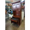 Image 10 : 2 PIECE MAHOGANY FINISH CABINET WITH DOORS - 32 INCHES WIDE X 21 DEEP X 77 TALL