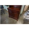 Image 3 : 2 PIECE MAHOGANY FINISH CABINET WITH DOORS - 32 INCHES WIDE X 21 DEEP X 77 TALL