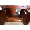 Image 6 : 2 PIECE MAHOGANY FINISH CABINET WITH DOORS - 32 INCHES WIDE X 21 DEEP X 77 TALL