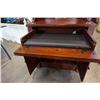 Image 9 : 2 PIECE MAHOGANY FINISH CABINET WITH DOORS - 32 INCHES WIDE X 21 DEEP X 77 TALL