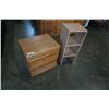Image 1 : OAK 2 DRAWER NIGHTSTAND AND SMALL SHELF