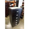 Image 2 : 6 DRAWER ESPRESSO GLASSTOP CHEST OF DRAWERS