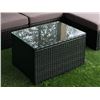 Image 1 : BRAND NEW RATTAN AND GLASS TOP PATIO COFFEE TABLE RETAIL $159   28" X 20" X 17"