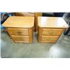 Image 1 : PAIR OF OAK SHERMAG 2 DRAWER NIGHTSTANDS - 2 FOOT WIDE X 16 INCHES DEEP X 23.5 TALL