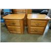Image 2 : PAIR OF OAK SHERMAG 2 DRAWER NIGHTSTANDS - 2 FOOT WIDE X 16 INCHES DEEP X 23.5 TALL