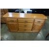 Image 1 : SHERMAG OAK 5 DRAWER DRESSER - 63 INCHES WIDE X 18 DEEP X 31.5 TALL