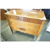 Image 3 : ANTIQUE 4 DRAWER DRESSER ON CASTORS WITH SILVERED MIRROR - 44 INCHES WIDE X 20.5 DEEP X 70 TALL