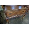 Image 3 : CARVED 1 DRAWER INLAID STAND - 40 INCHES WIDE X 20 DEEP X 34.5 TALL