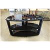 Image 1 : Metal and Glass 3 tier entertainment stand