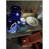 Image 2 : Cobalt glass vases whale jug and lidded fish jar with japanses cooker