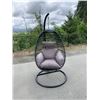 Image 1 : BRAND NEW DARK GREY SINGLE HANGING EGG CHAIR - RETAIL $949 W/ NECK PILLOW, FOLDABLE FRAME, POWDER CO