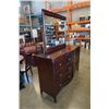 Image 4 : Modern mahogany 7 drawer dresser with mirror - 68 inches wide, 20 deep, 79.5 tall