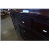 Image 7 : Modern mahogany 7 drawer dresser with mirror - 68 inches wide, 20 deep, 79.5 tall