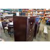 Image 3 : Modern mahogany highboy 5 drawer dresser - 42 inches wide x 20 deep x 5 foot tall