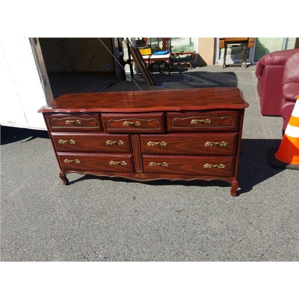 AP FRENCH PROVINCIAL 7 DRAWER DRESSER WITH MIRROR - 64 INCHES WIDE X 18.5 DEEP X 71 TALL