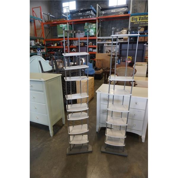 2 WHITE SHELVES - 12 INCHES WIDE X 6 DEEP X 69 TALL