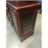 Image 8 : 2 PIECE MAHOGANY FINISH GLASS DOOR DISPLAY CABINET - 59 INCHES WIDE X 16 DEEP X 87.5 TALL