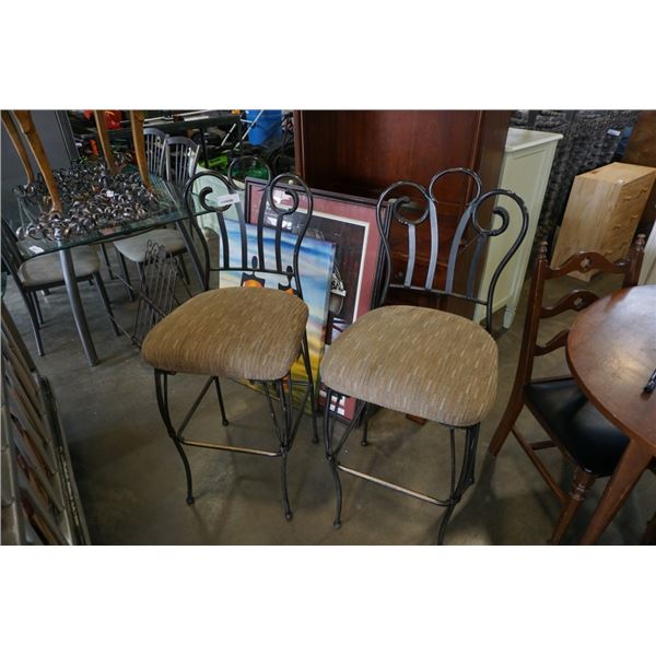 2 METAL BASE BAR STOOLS