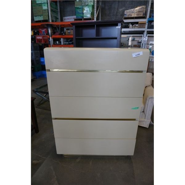 LANE FURNITURE 5 DRAWER CHEST OF DRAWERS - 3 FOOT WIDE X 18.5 INCHES DEEP X 50 TALL