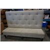 Image 1 : UPHOLSTERED TUFTED TALL BACK BENCH, 55 INCHES TALL X 60 WIDE X 27 DEEP