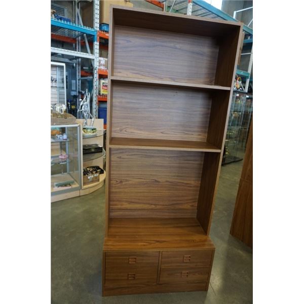 2 PIECE BOOKSHELF UNIT WITH STORAGE - 30 INCHES WIDE X 16 DEEP X 71 TALL