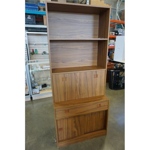 2 PIECE BOOKSHELF UNIT WITH STORAGE - 30 INCHES WIDE X 16 DEEP X 71 TALL