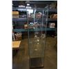 Image 1 : GLASS DISPLAY CABINET - 17 INCHES WIDE X 14.5 DEEP X 64.5 TALL