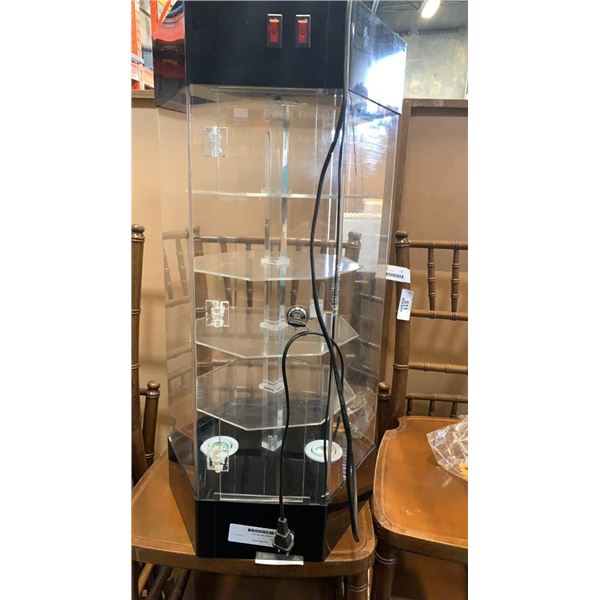 Rotating acrylic display case and key