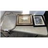 Image 1 : Framed silver boat scene, family scene and Marlboro plate tray