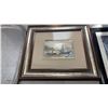 Image 2 : Framed silver boat scene, family scene and Marlboro plate tray