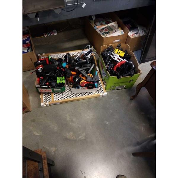 3 boxes of RC remotes and munchkin adjustable gate
