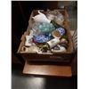 Image 1 : Tray of vintage glass and China