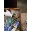 Image 2 : Tray of vintage glass and China