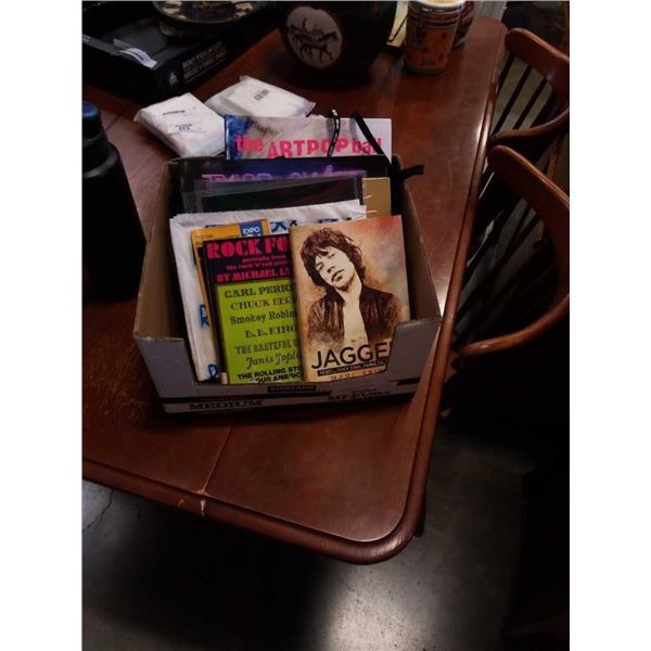 Box of various Rock memorabilia